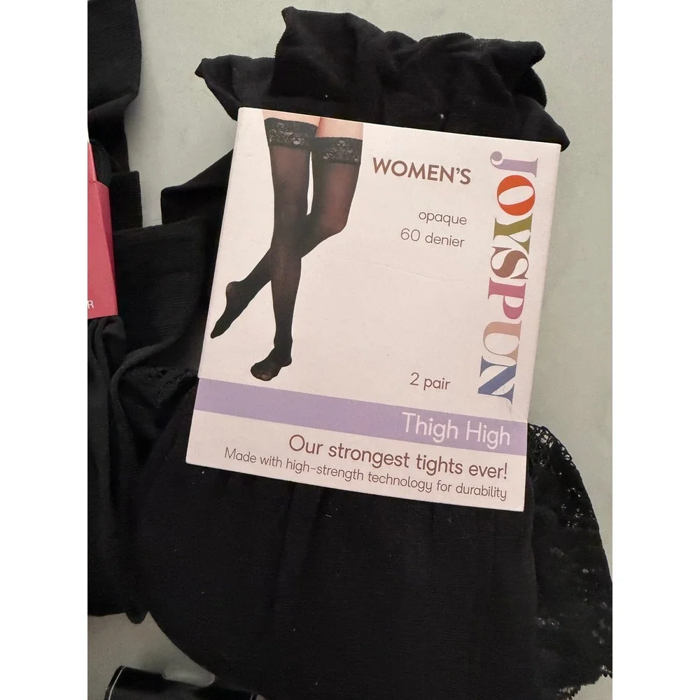 Womens Sock Bundle Joyspun Thigh Highs Sweater Socks Trouser‎ Socks 5 Pair Set